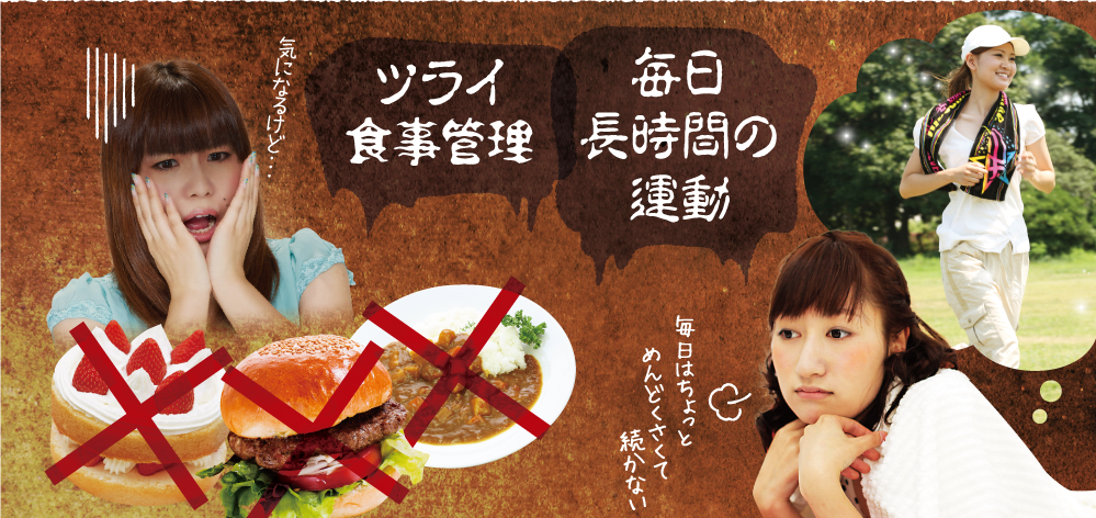 ツライ食事管理毎日長時間の運動