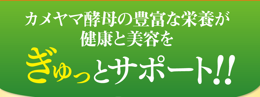 カメヤマ酵母の豊富な栄養が健康と美容をぎゅっとサポート！！