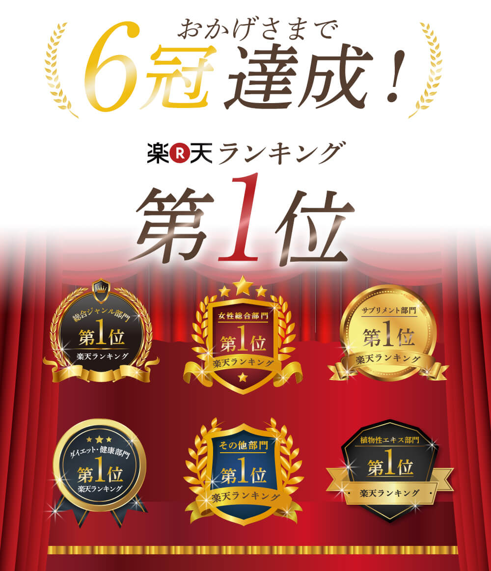 おかげさまで6冠達成！楽天ランキング1位。