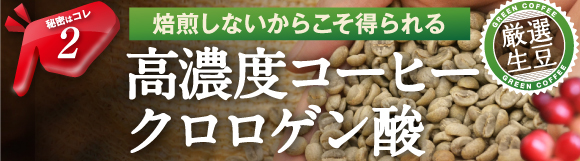 焙煎しないからこそ得られる高濃度コーヒークロロゲン酸