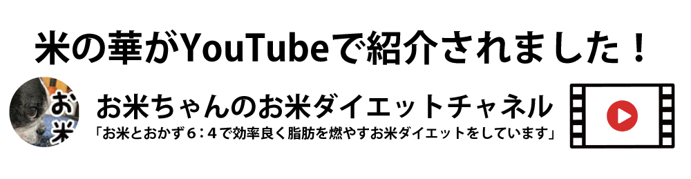 YouTubeで紹介されました！「お米ちゃんのお米ダイエットチャネル