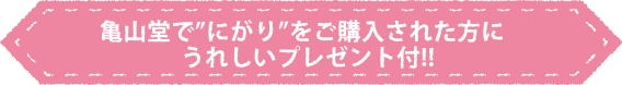 亀山堂でにがりを購入された方にうれしいプレゼント付き