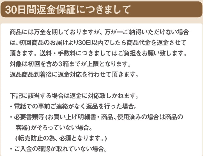 90日間返金保証につきまして