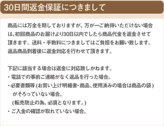 90日間返金保証につきまして